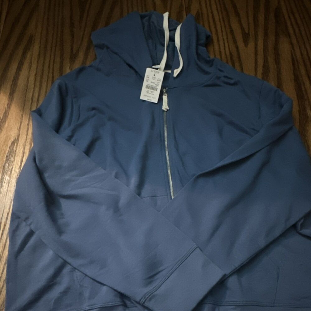 J.Crew Full Zip Hooded Hoodie Blue XXL women’s Long Sleeve BL6305